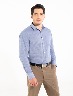 Camisa unicolor manga larga azul claro