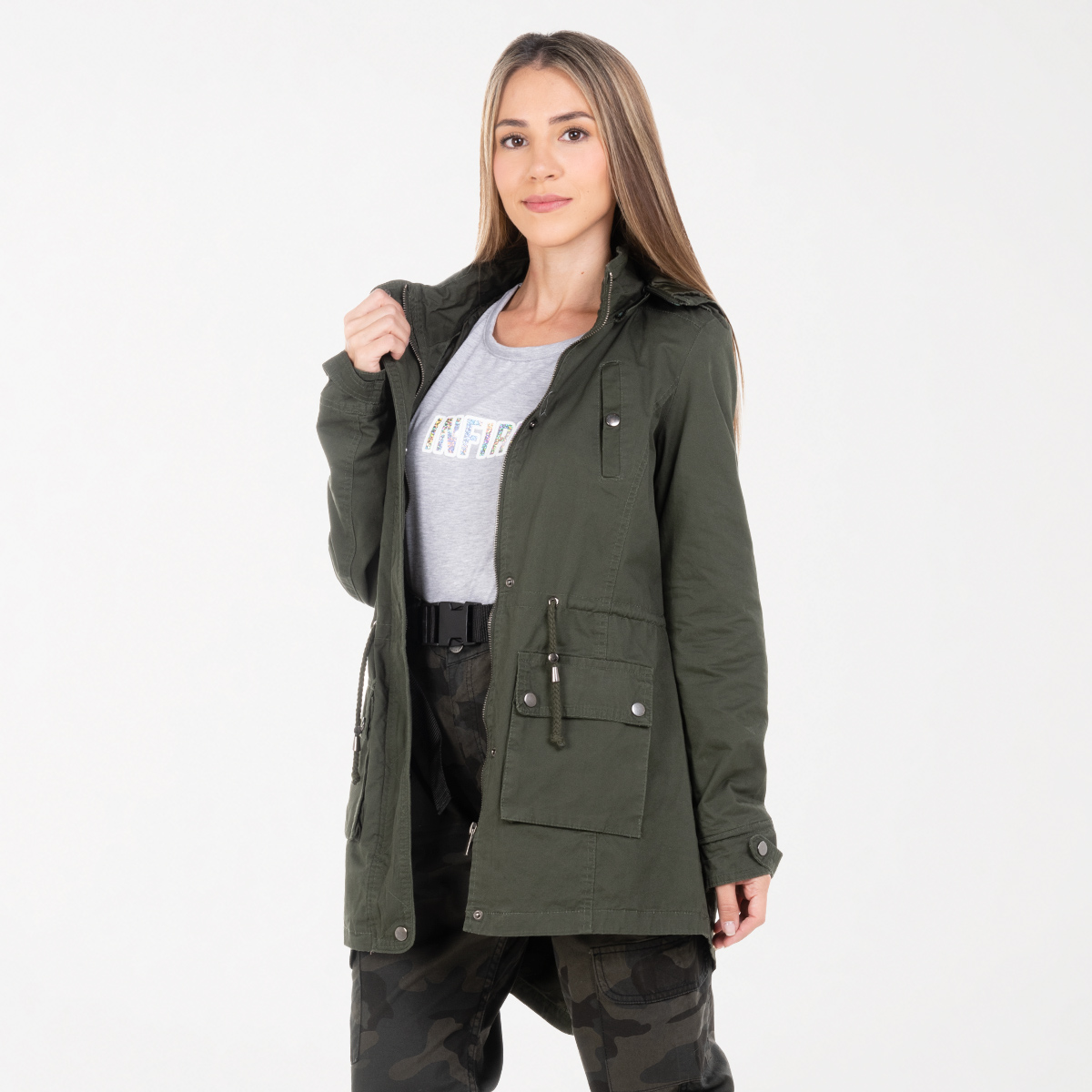 Gabardina verde militar