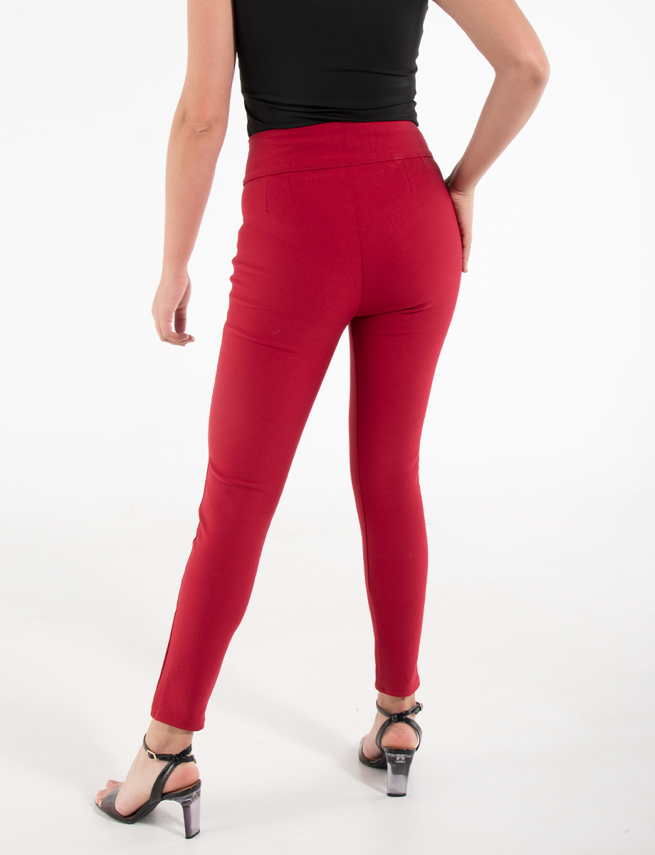 Pantalón casual punto roma unicolor