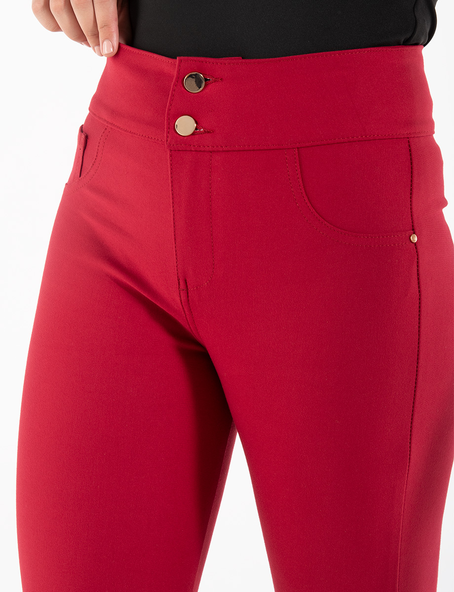 Pantalón casual punto roma unicolor