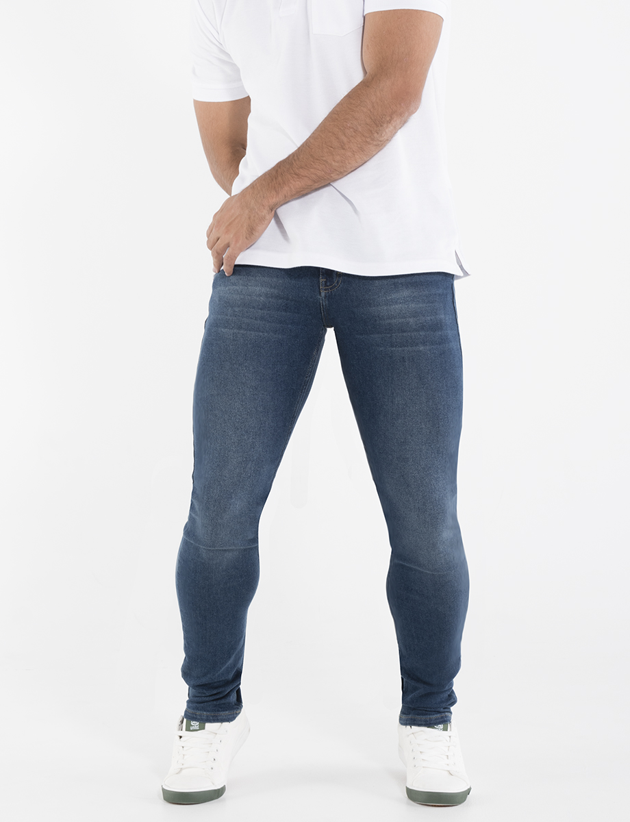 Jean skinny llano azul medio
