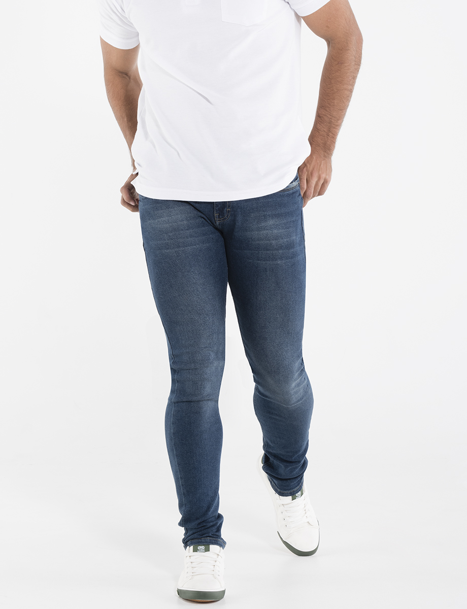 Jean skinny llano azul medio