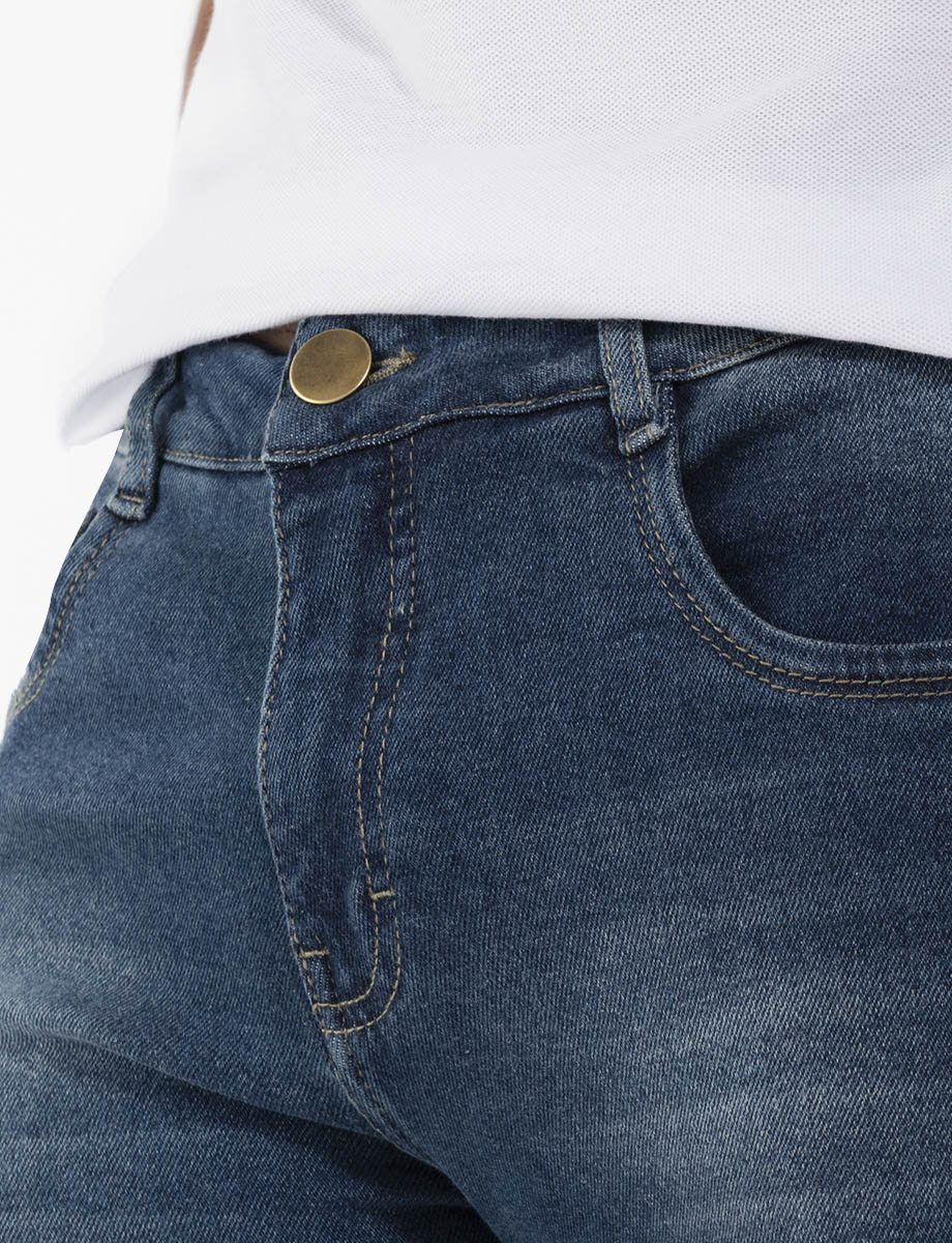Jean skinny llano azul medio