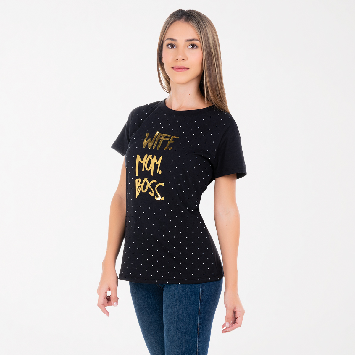 Camiseta negra Wife Mom Boss