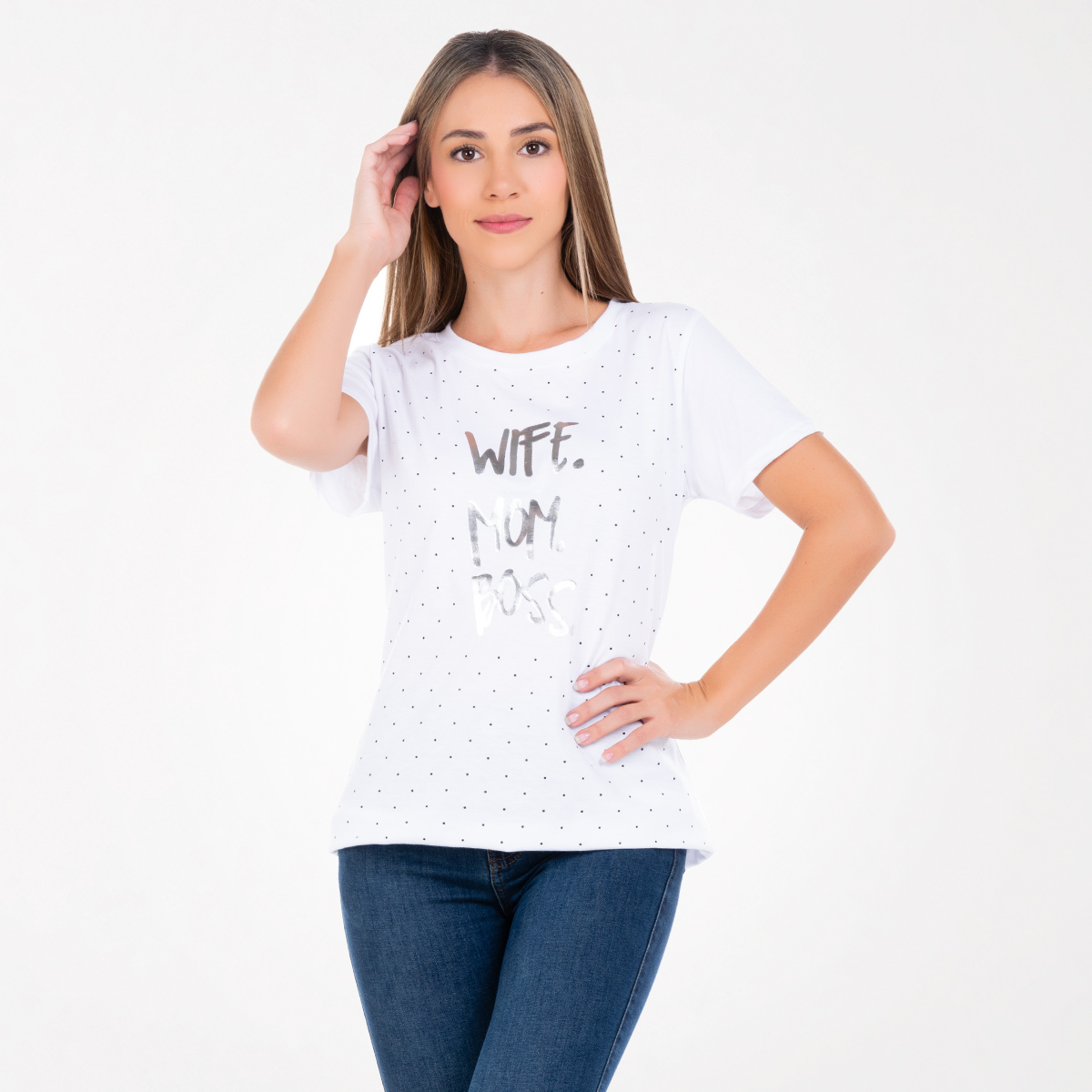 Camiseta blanca Wife Mom Boss