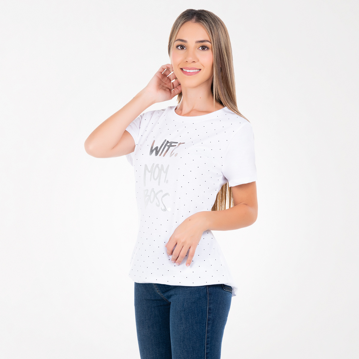 Camiseta blanca Wife Mom Boss