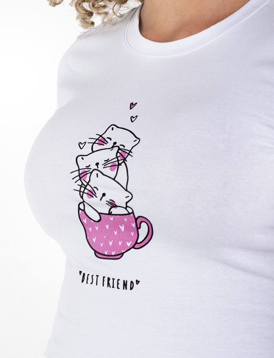 Camiseta Best friends blanca