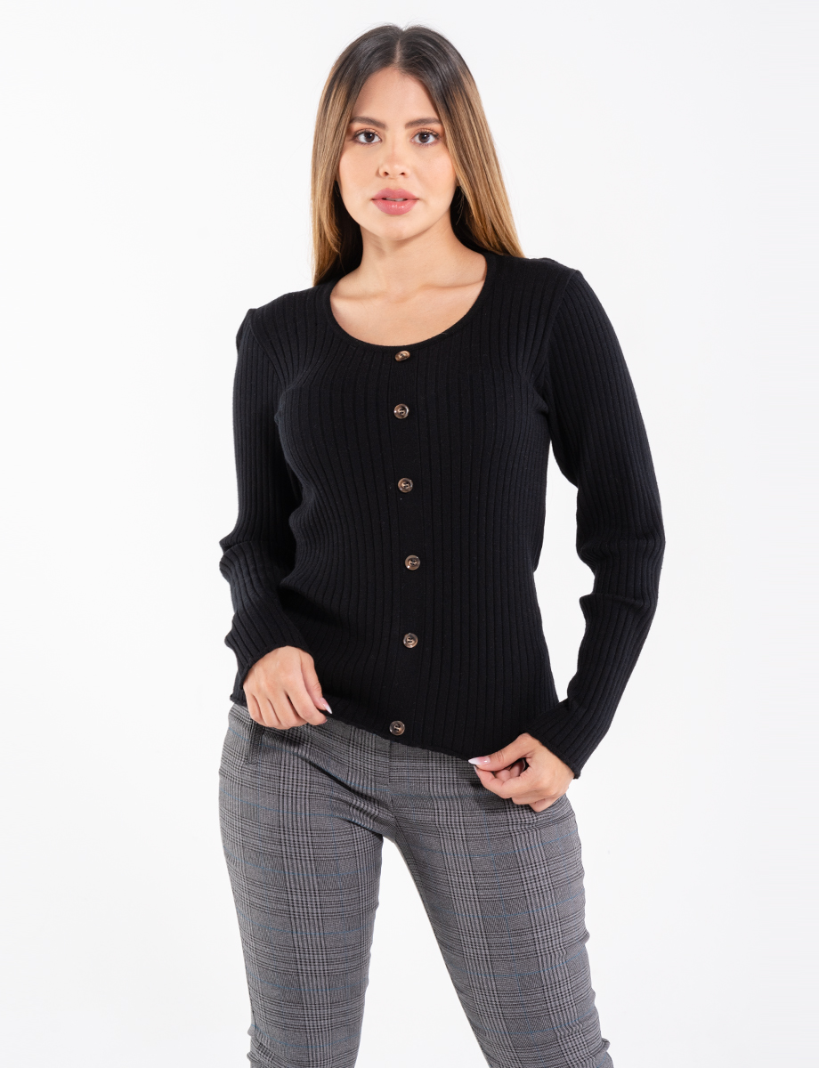 Sweater con Botones Gris, SWETERS Y ABRIGOS, SWEATERS Y ABRIGOS, MODA  MUJER, MUJERES