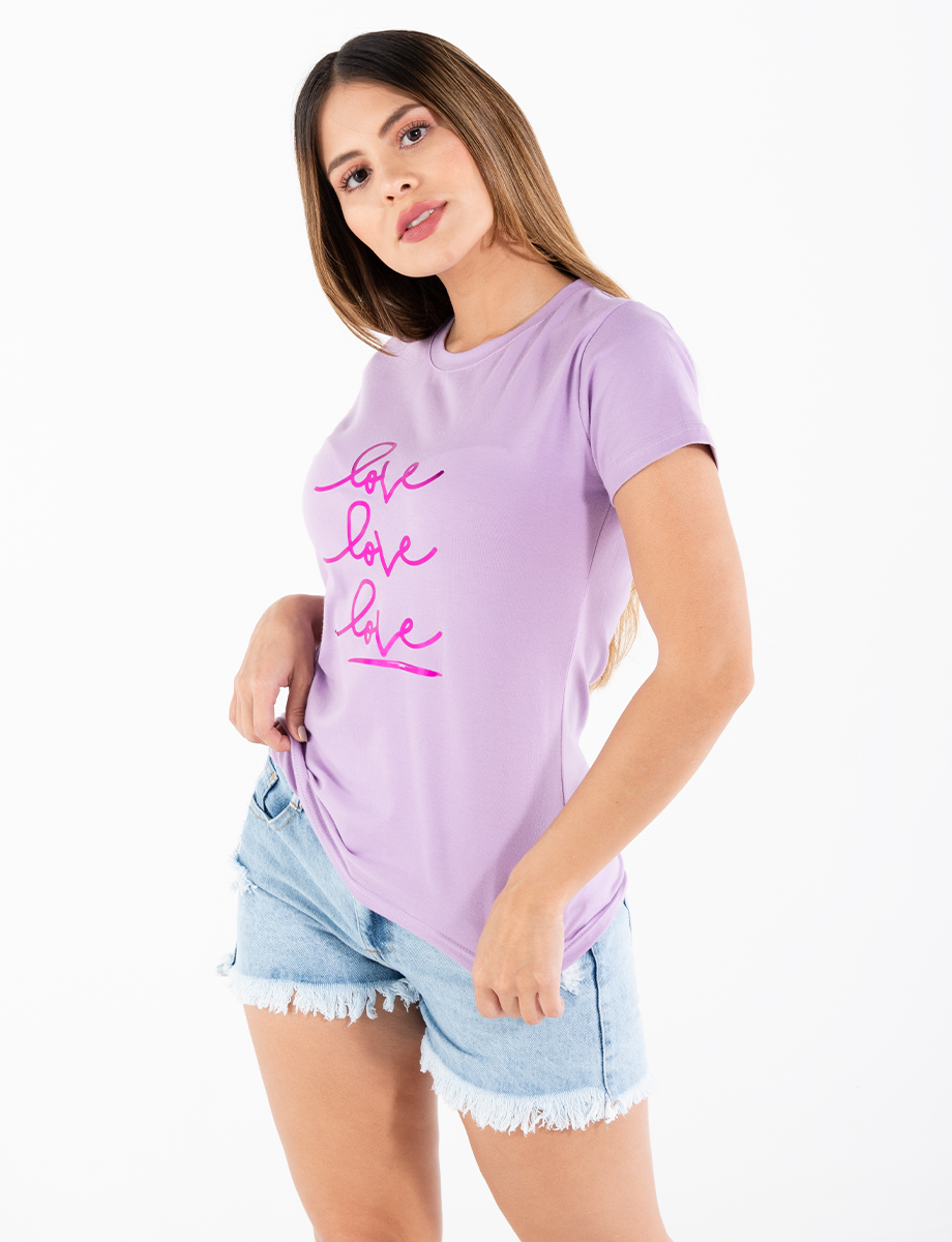Camiseta lila Love