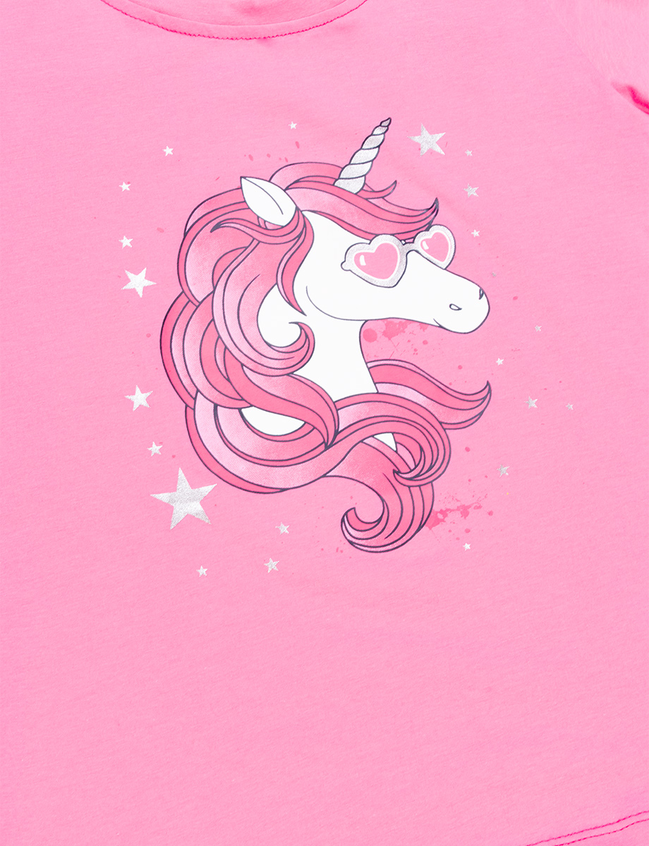 Camiseta unicornio rosado