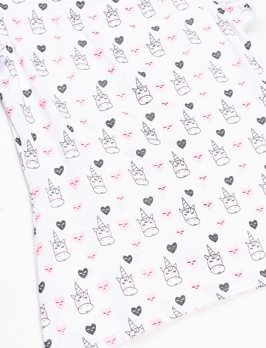 Blusa unicornio manga con ruches
