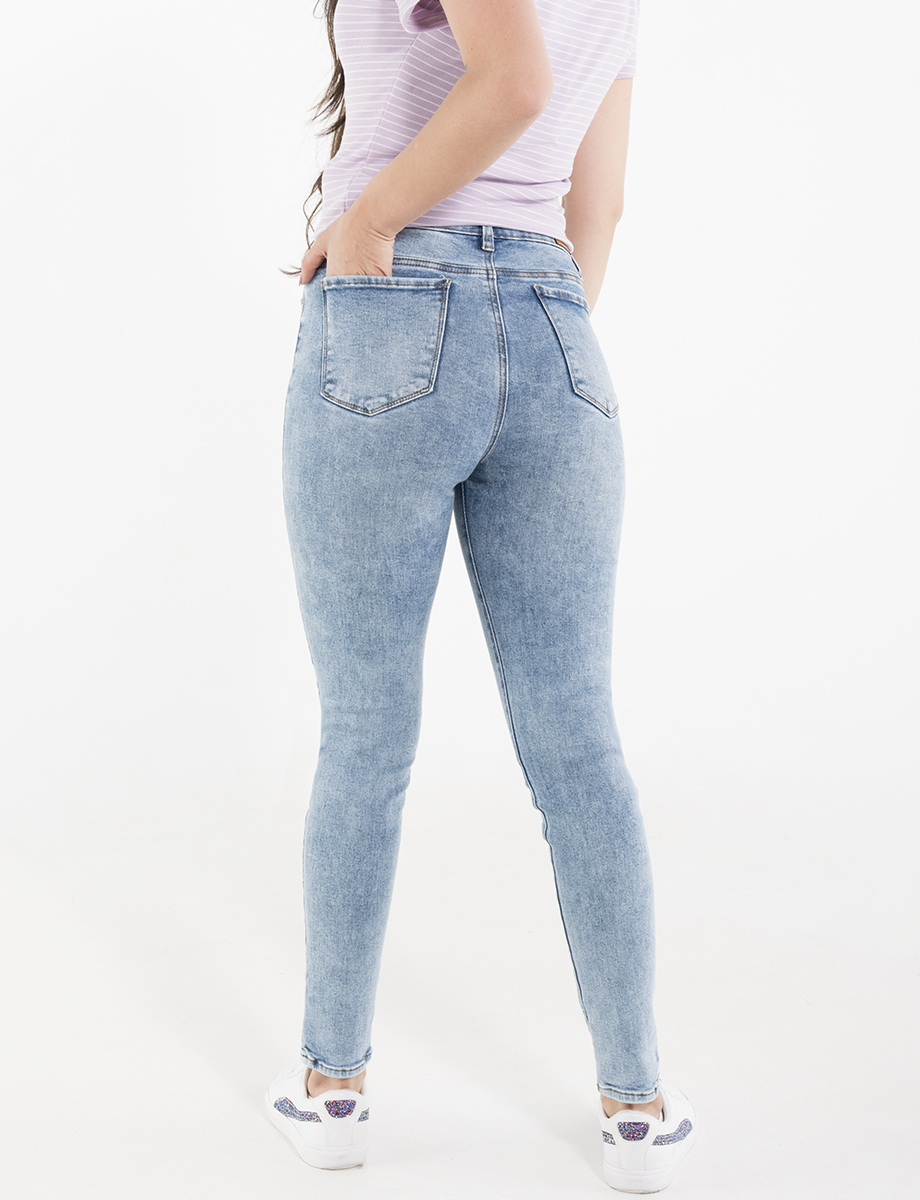 Jean Tiro Alto Azul Claro Jeans Y Pantalones Jeans Y Pantalones Moda Mujer Mujeres