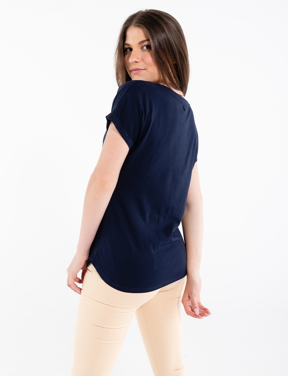 Camiseta flores manga corta