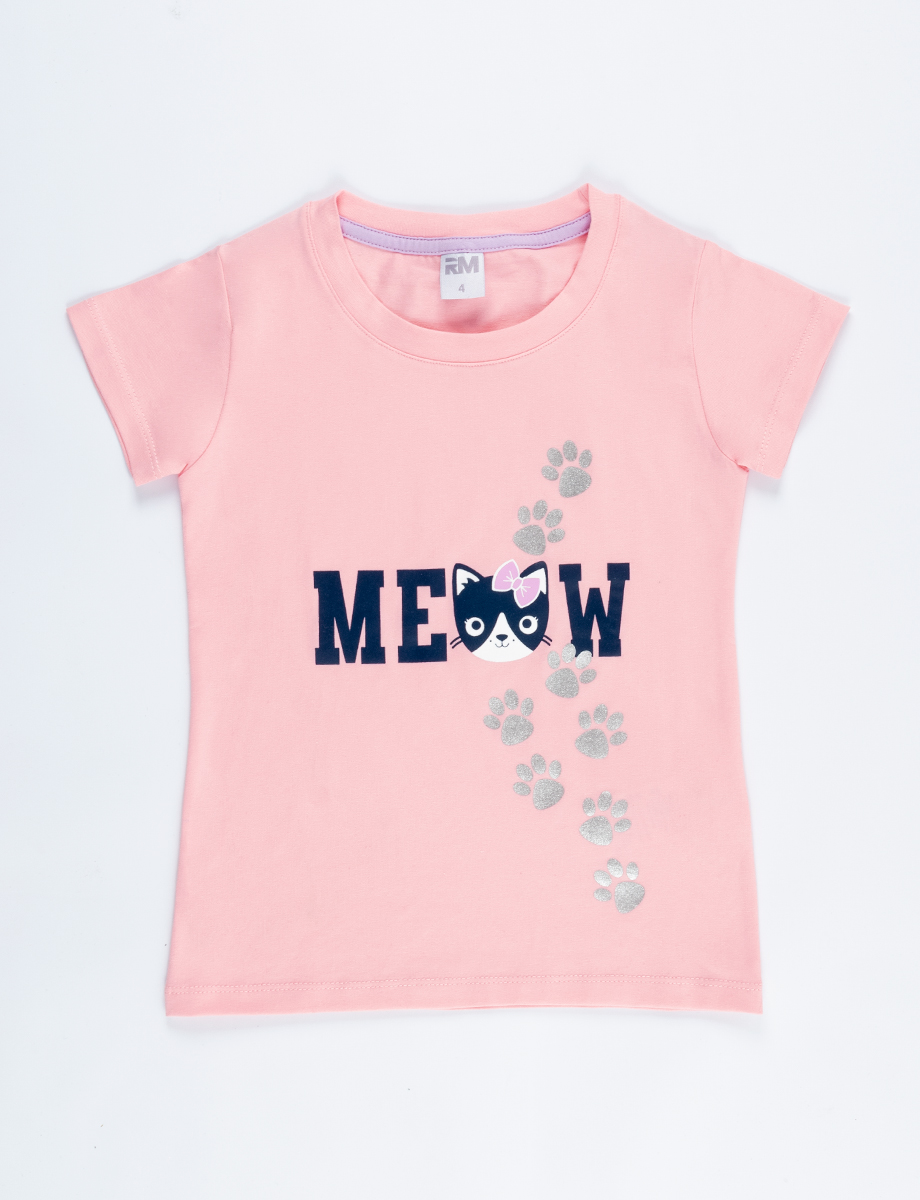 Camiseta Meow manga corta