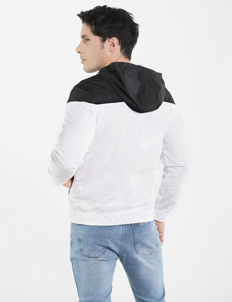 Chaqueta poliéster negra-blanco