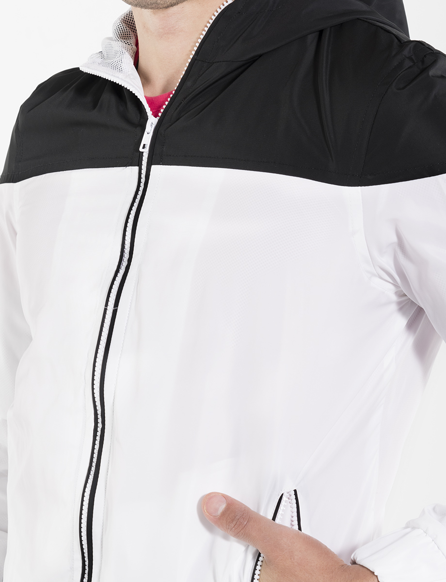 Chaqueta poliéster negra-blanco