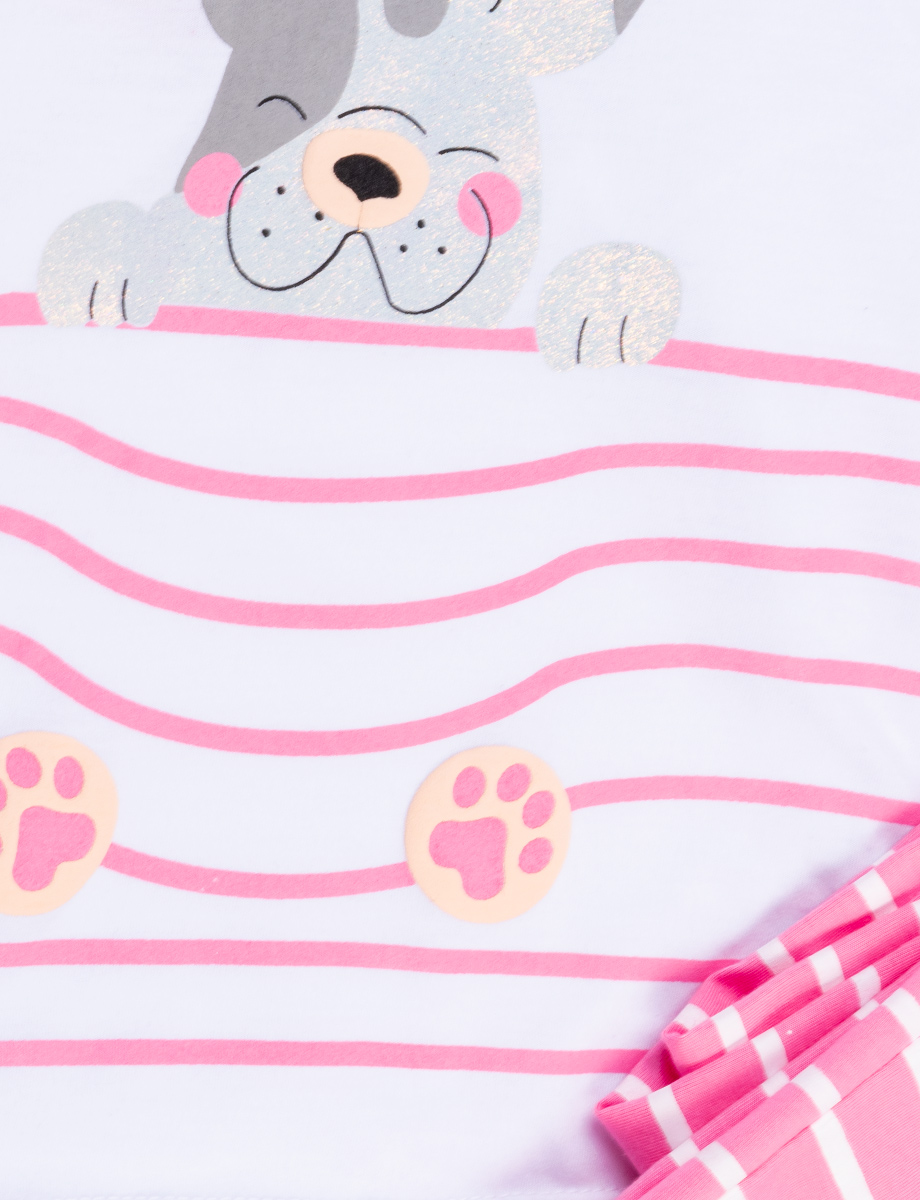 Pijama rayas blanco-rosado