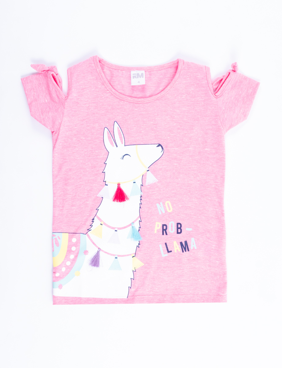 Camiseta Llama rosado