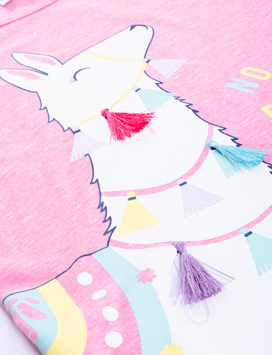 Camiseta Llama rosado