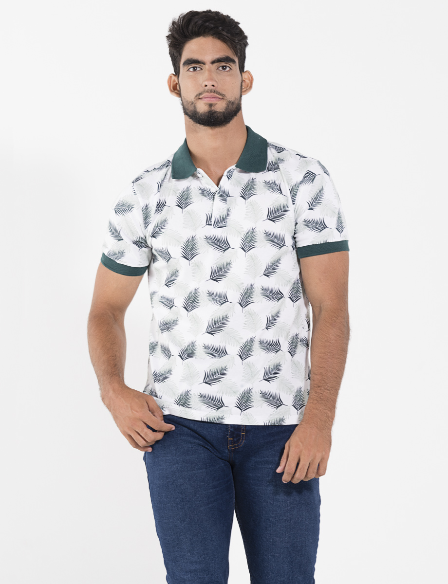 Polo estamapado plantas