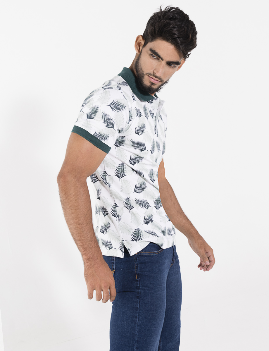 Polo estamapado plantas