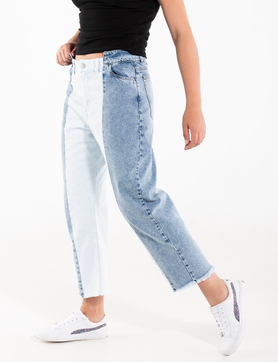 Jean mom bicolor