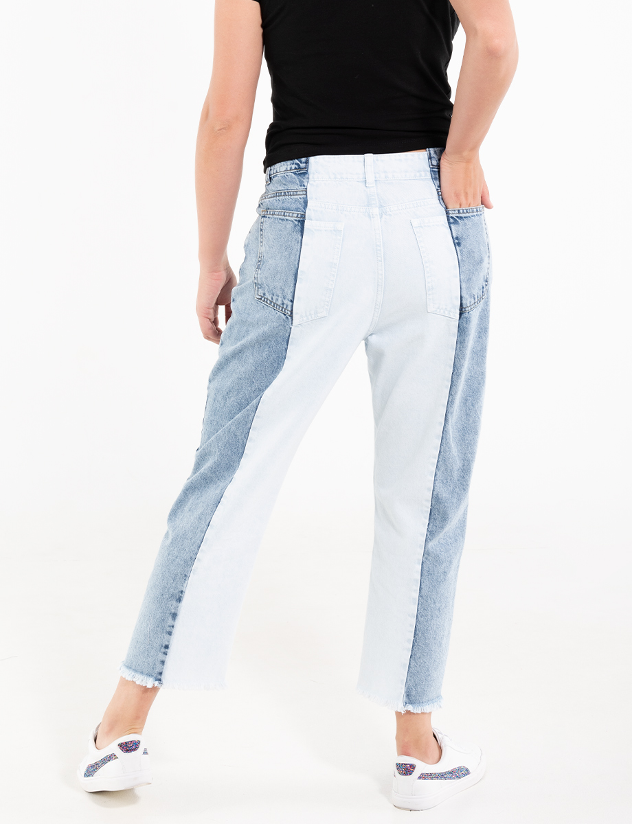 Jean mom bicolor