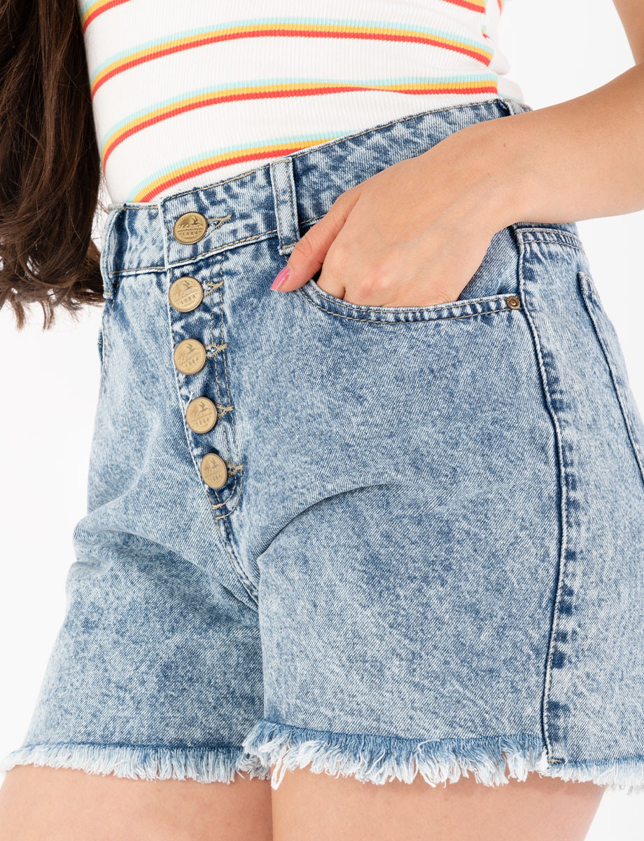 Short jean celeste 5 botones