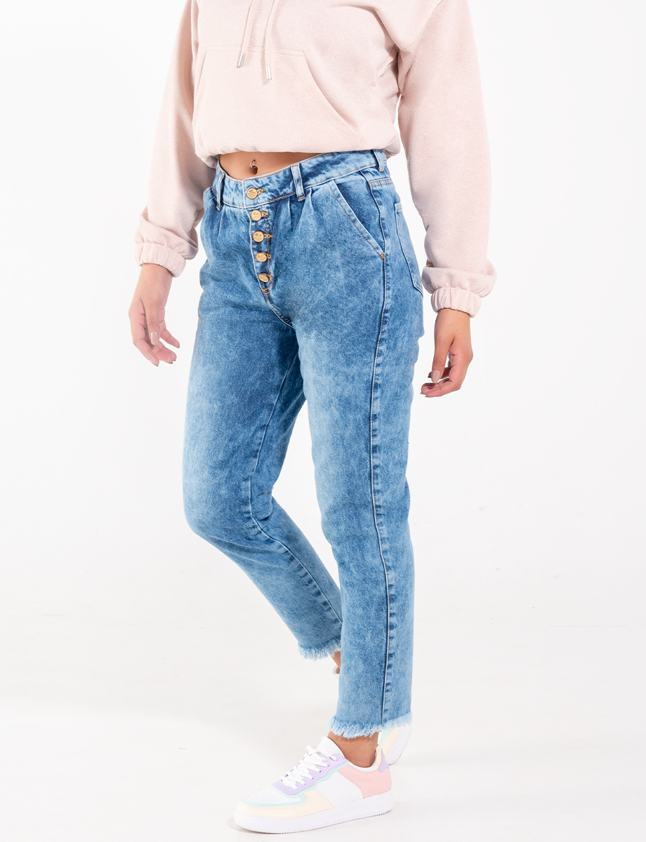 Jean slouchy llano azul medio