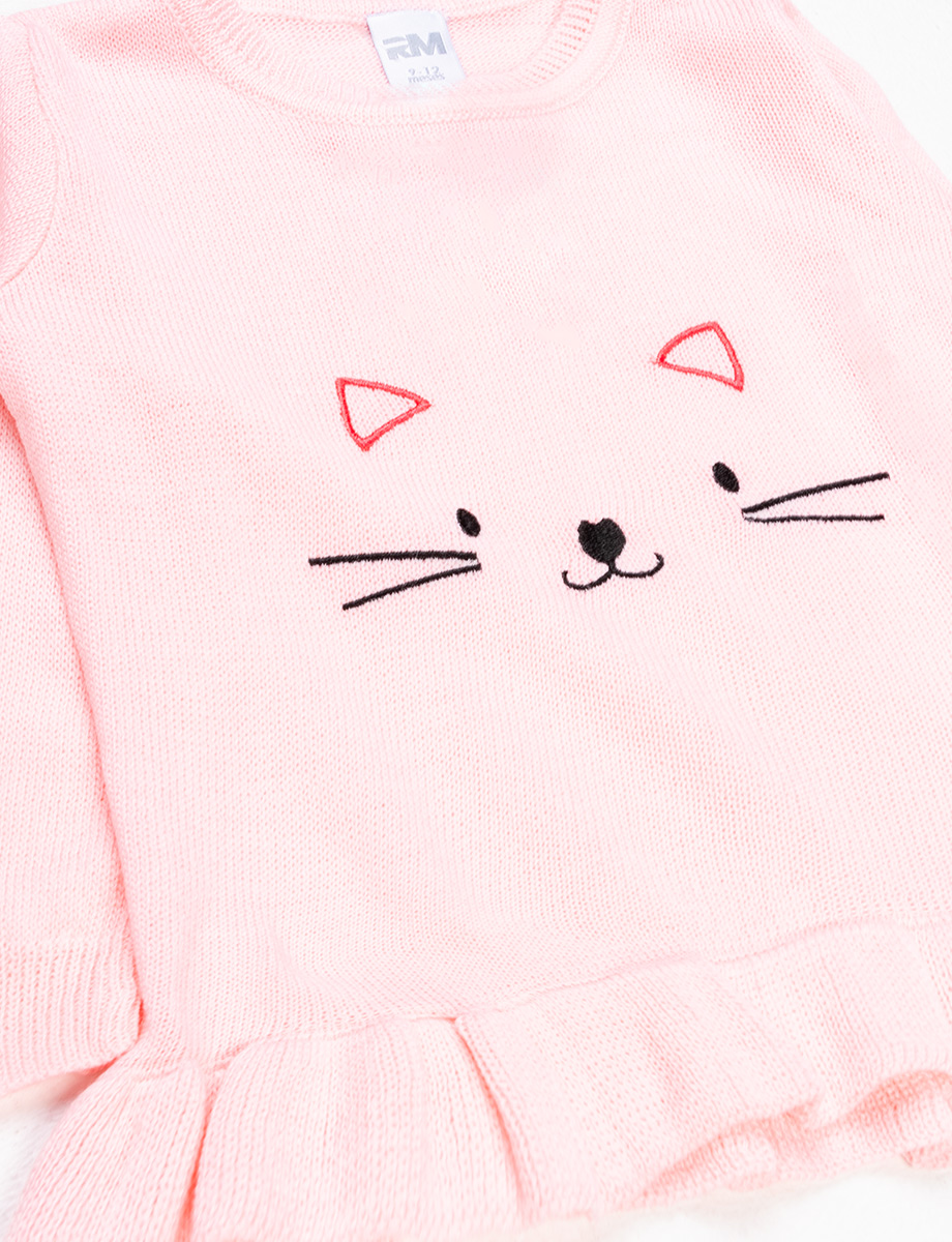 Sweater gatito con vuelos