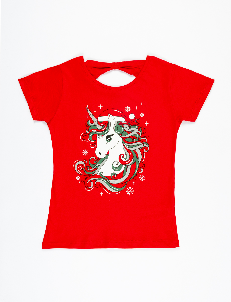 Camiseta navideña unicorn Escolar