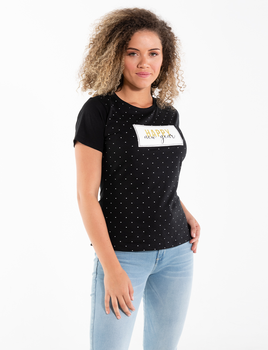Camiseta Happy New Year negra