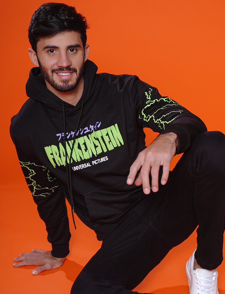 Chompa negra Frankenstein