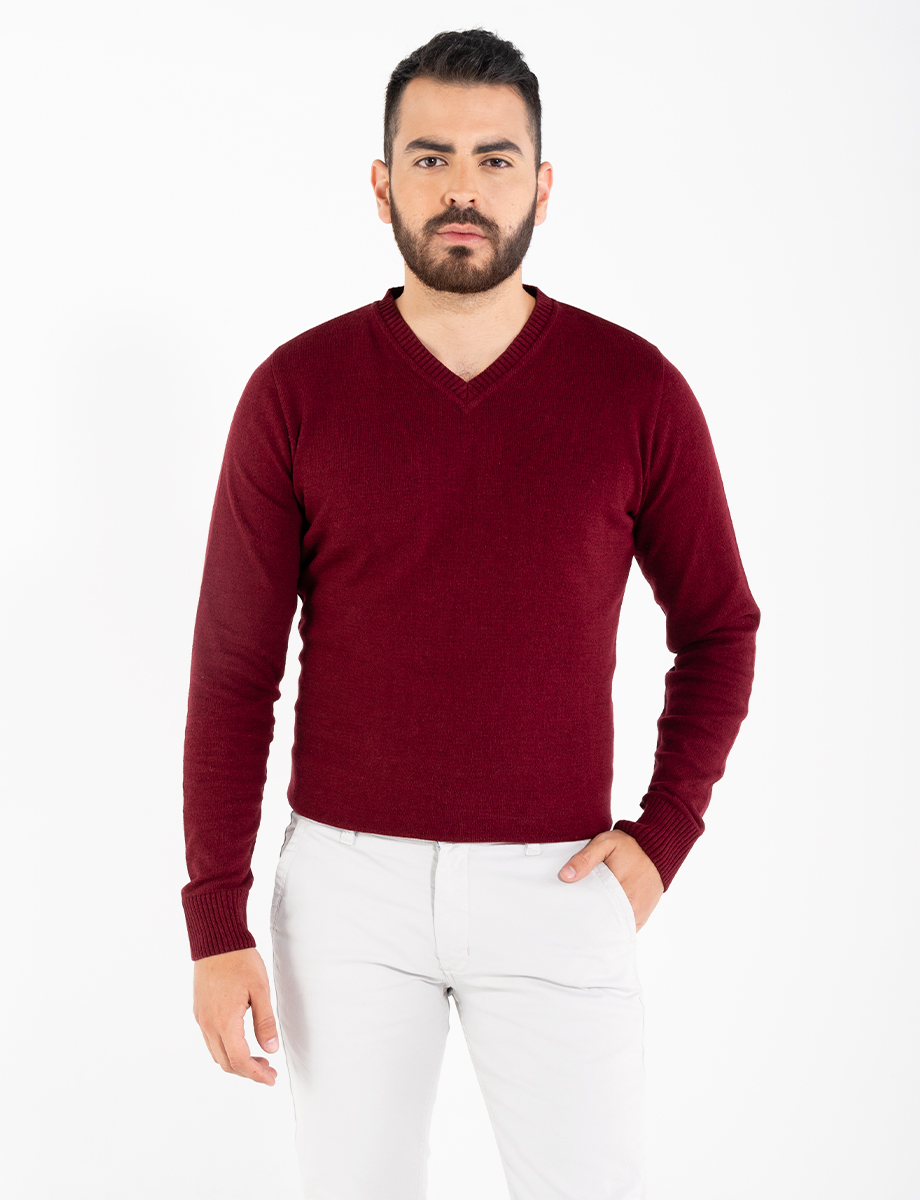 Sweater básico cuello en v