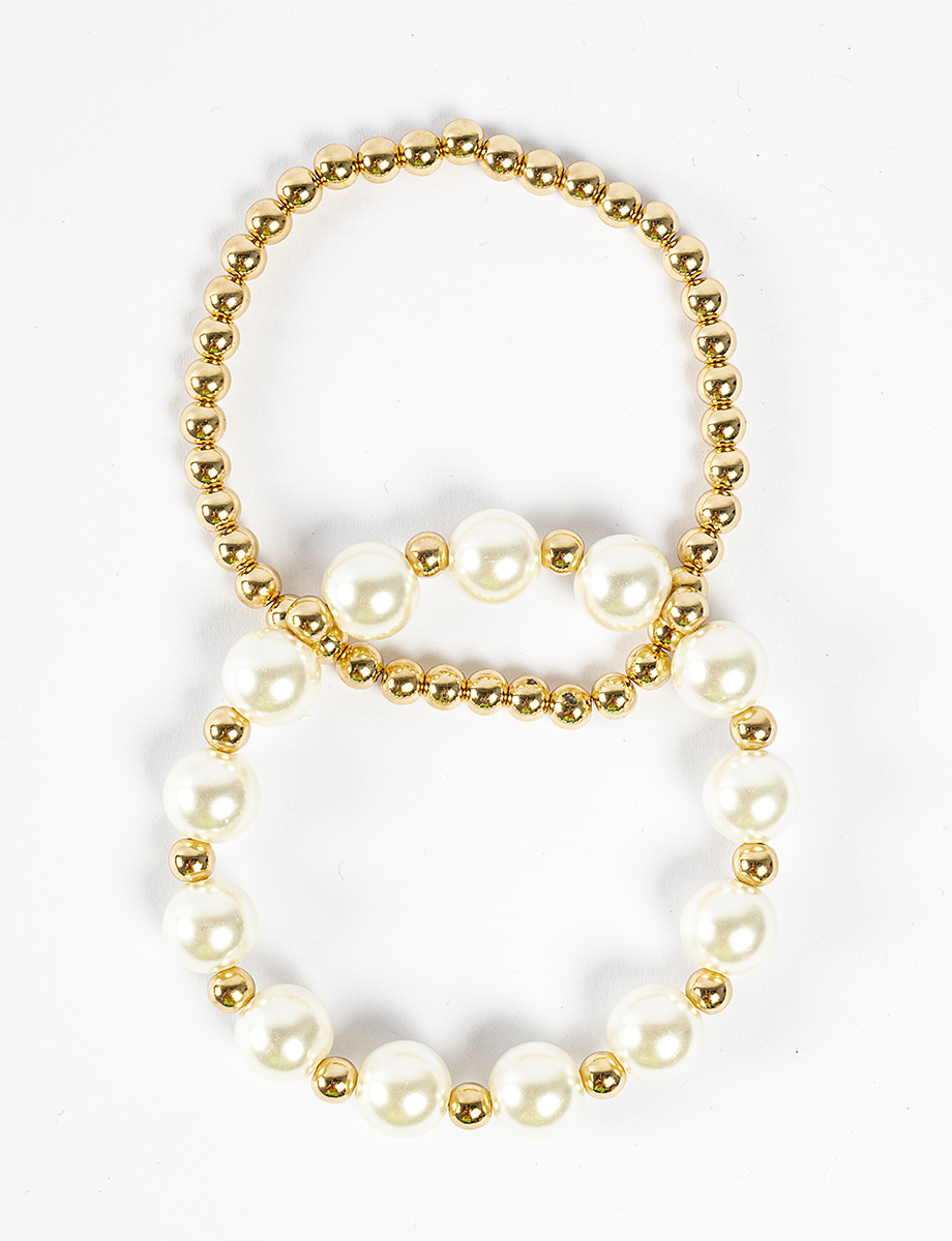 Set pulseras x2 con perlas