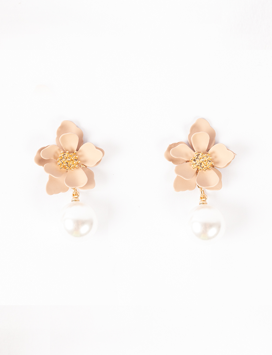 Aretes dorado rosa con perla | VARIOS | VARIOS | MUJER ACCESORIOS | Moda RM Online