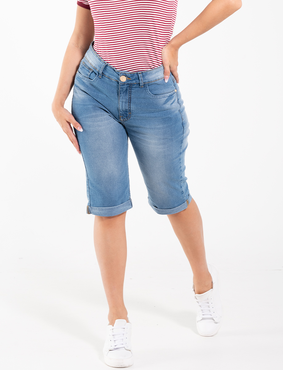 Jean capri con doblez