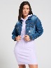 Chaqueta jean con rotos azul medio