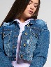 Chaqueta jean con rotos azul medio