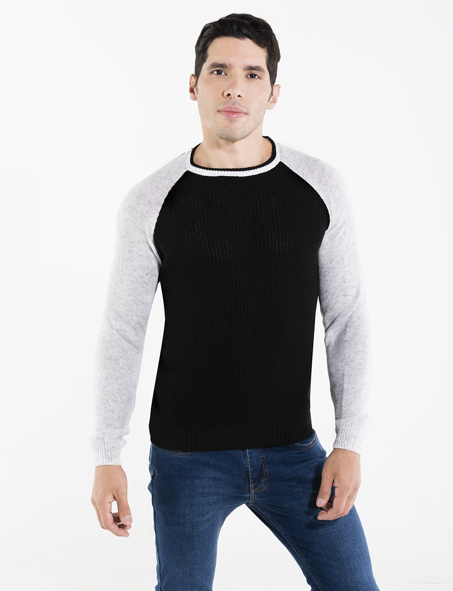 Sweater llano bicolor