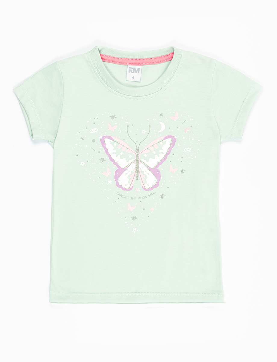 Camiseta verde mariposa