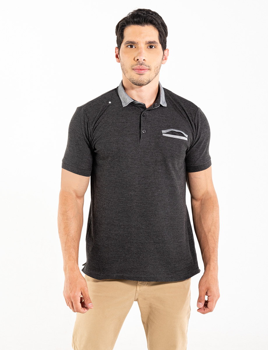 Polo clásica gris oscuro