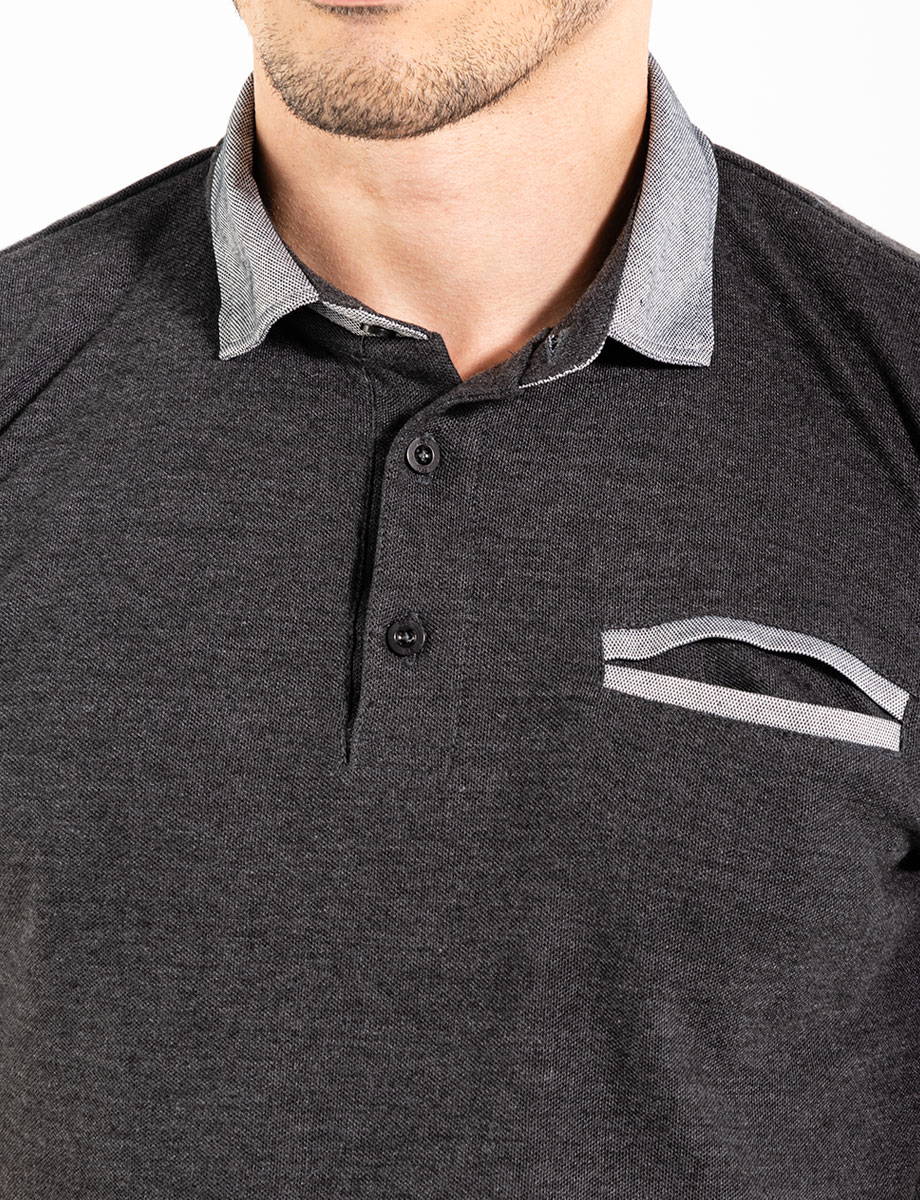 Polo clásica gris oscuro