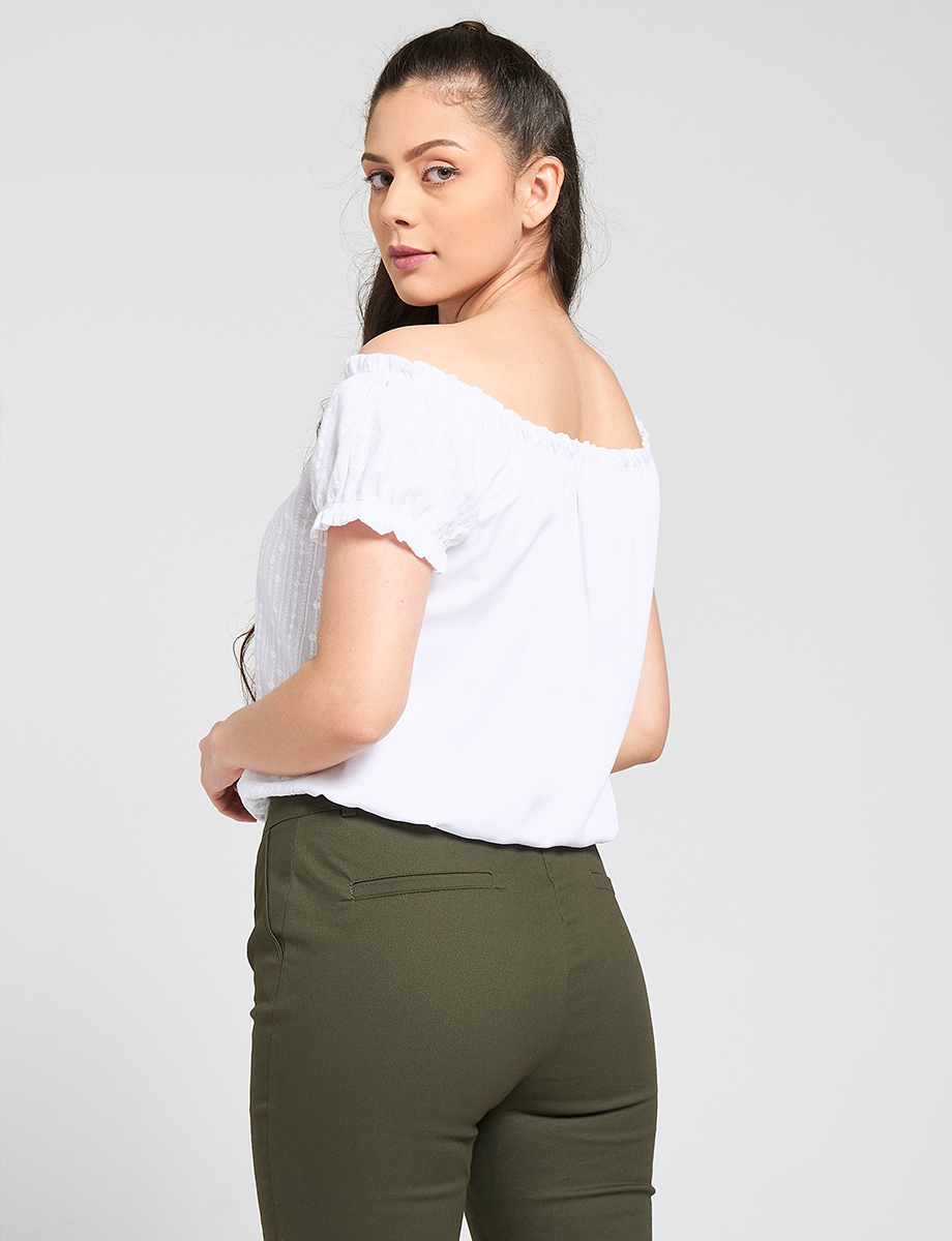 Blusa strapless blanco
