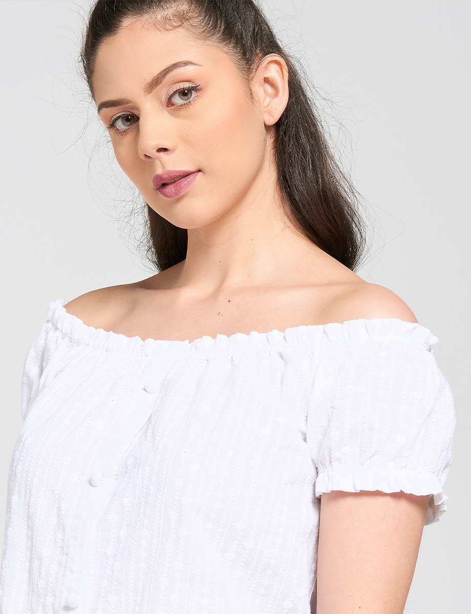 Blusa strapless blanco