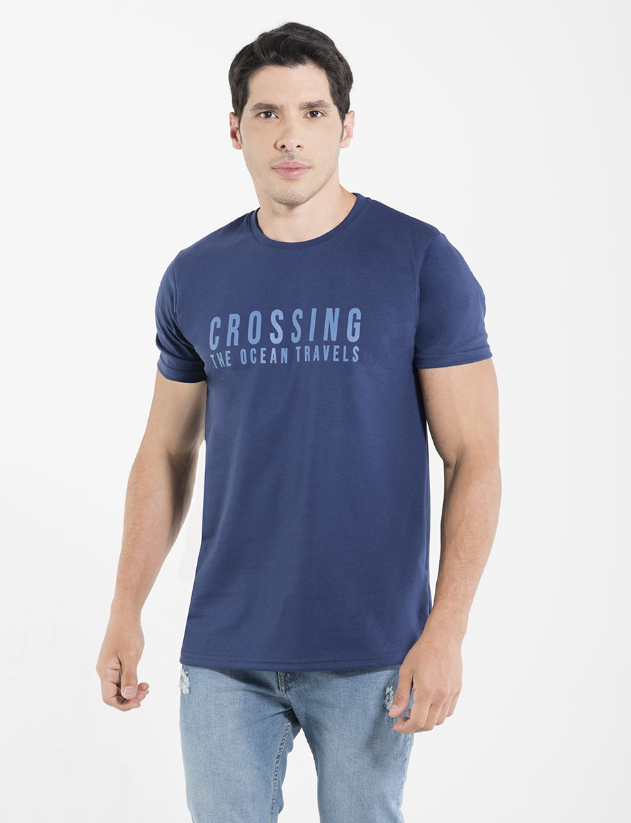 Camiseta Crossing azul piedra