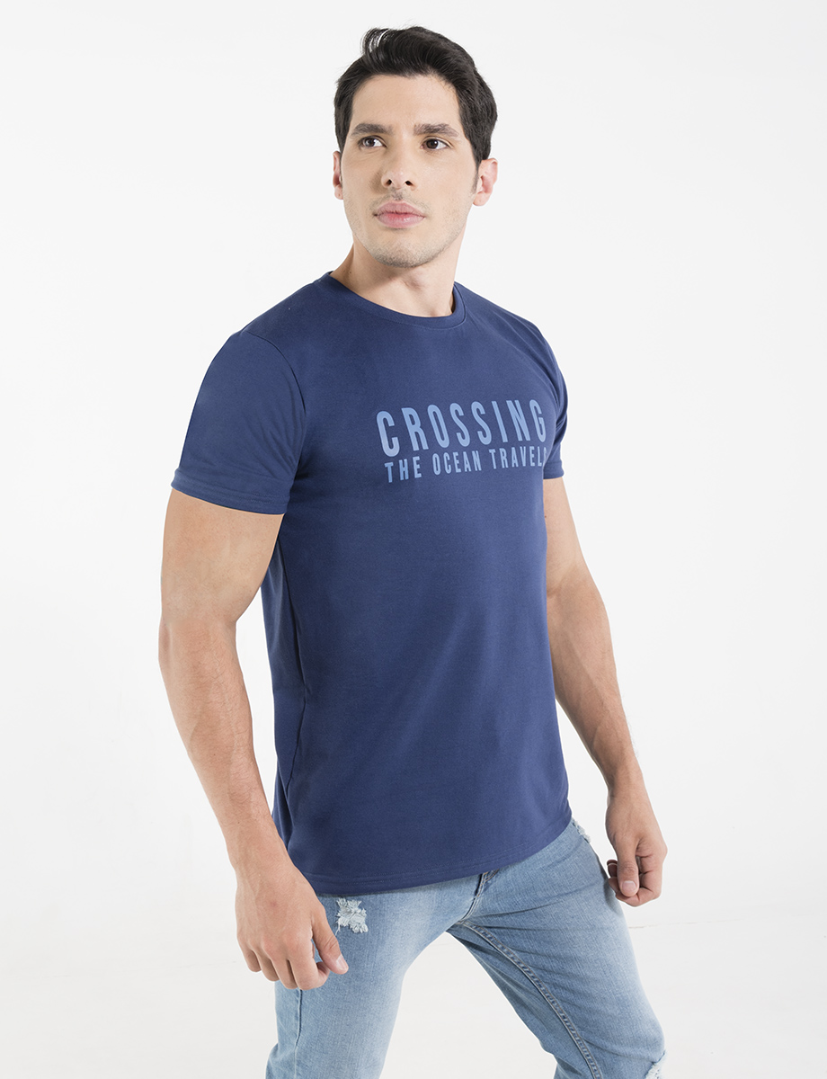 Camiseta Crossing azul piedra