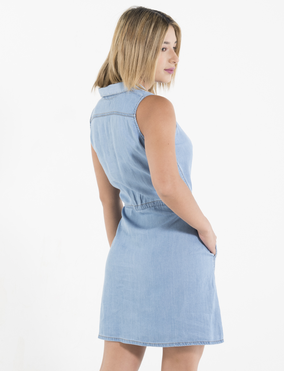 Vestido denim manga sisa