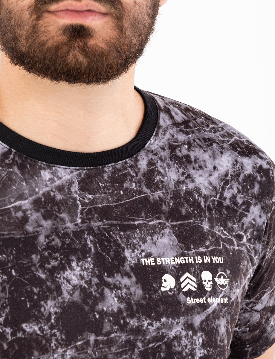 Camiseta Tie-dye negro-blanco