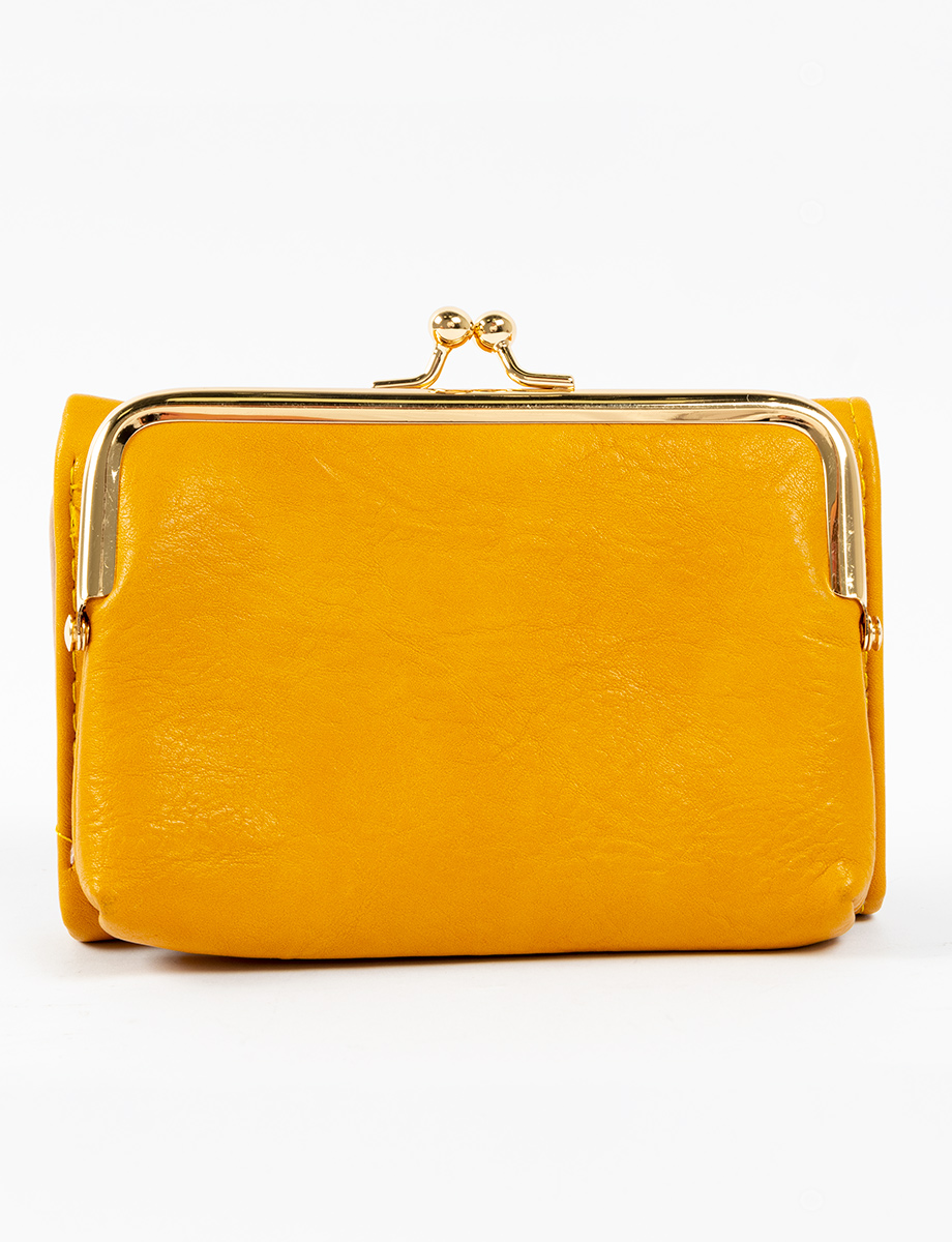 Billetera trifold mostaza